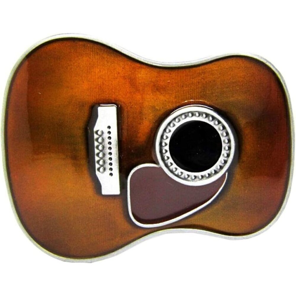 ❤️ Guitar Belt Buckle Guitar MusicGold Tone Oval Belt Buckles for Men